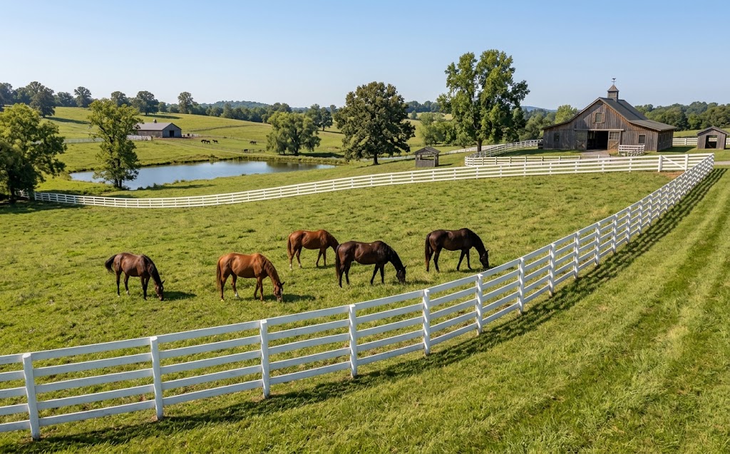 Safe board fencing on a Central Kentucky horse farm